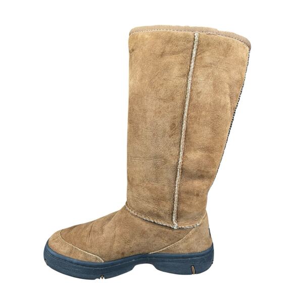 UGG Ultimate Tall Braid Brown Suede Shearling Lined Winter Boots Size US 7 - Picture 2 of 10